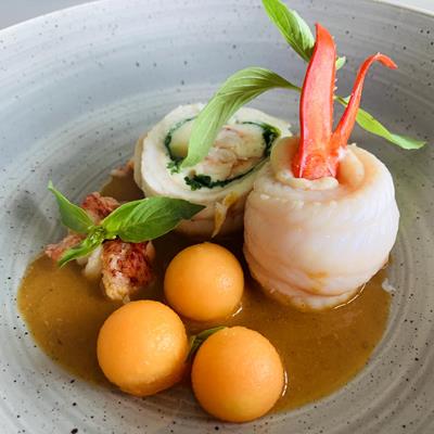 Homard & sole - bisque - melon