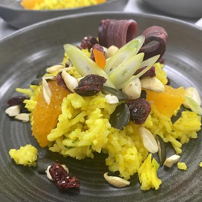 Canard - salade au riz - orange