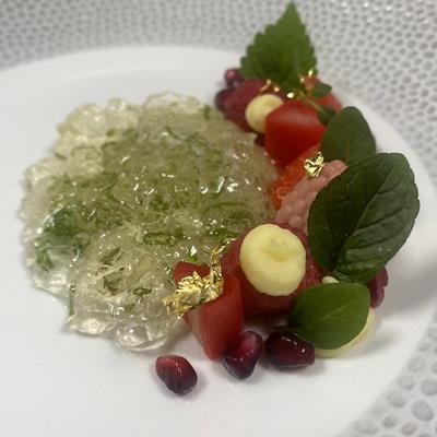 Himbeere - Ganache - Rhabarber