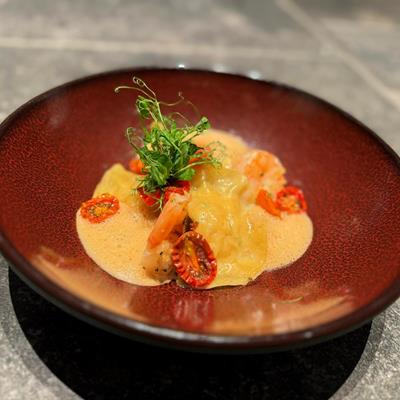 Fischravioli - Scampi - Beurre Blanc