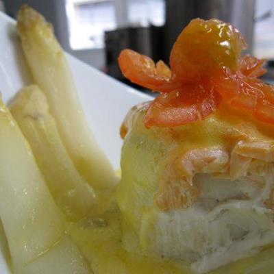 Seezungen Timbale mit Spargel