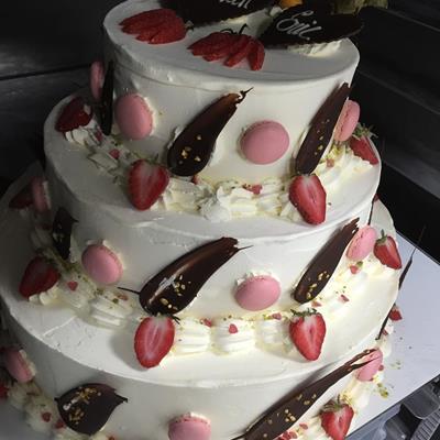 Gâteau glaçé fraise-vanille